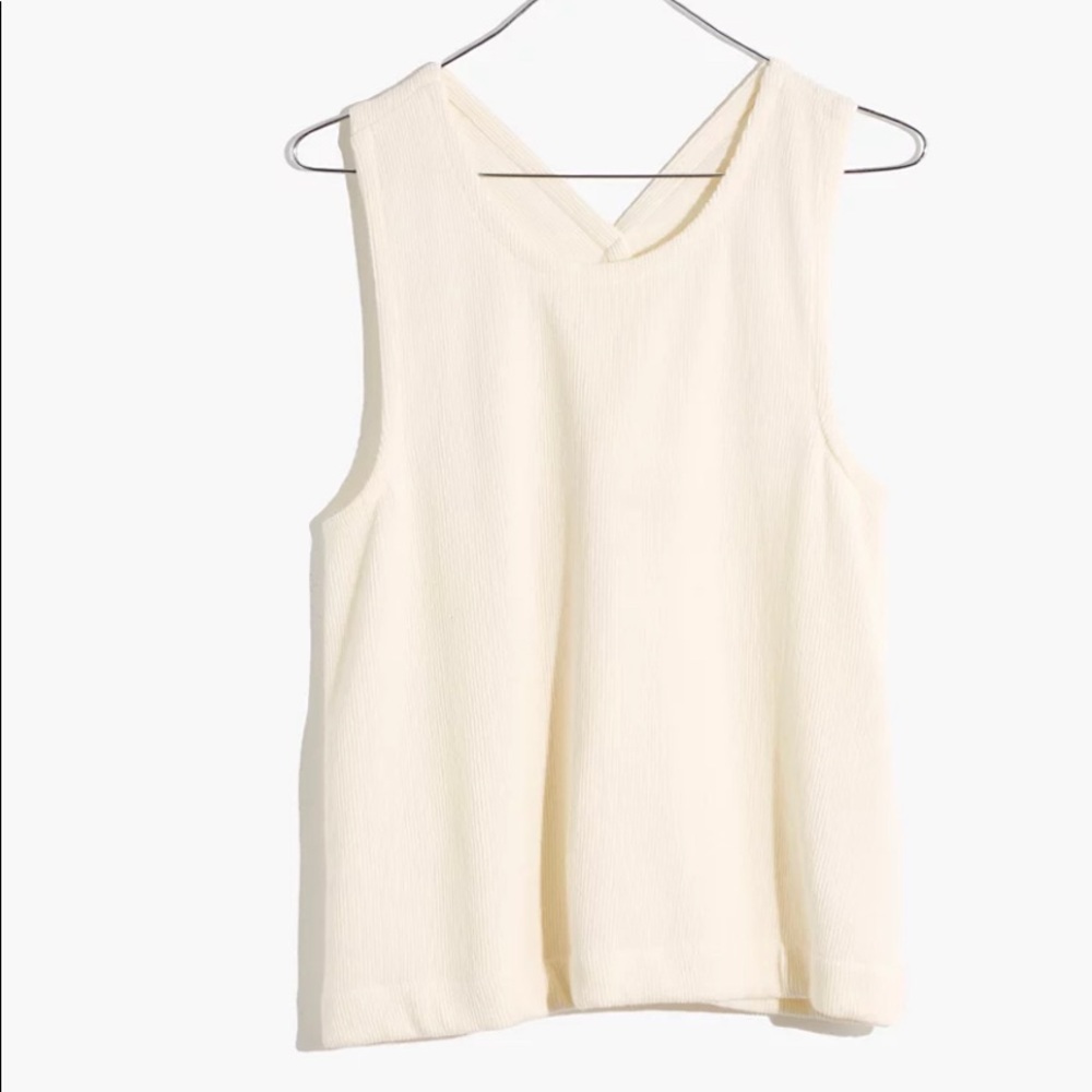 Madewell NWT Ottoman Jacquard Cross-Back Tank Top